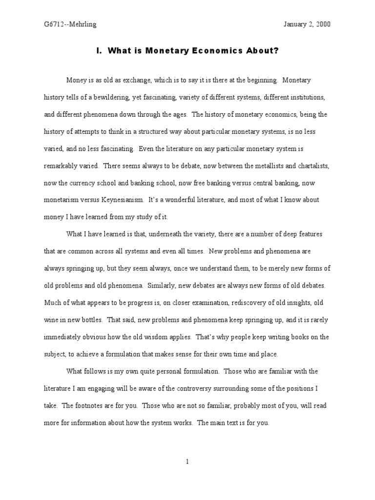 Perry Mehrling What Is Economics About? PDF Central Banks