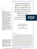Effects of Airline Service Quality On Airline Image and Behavioural Intention