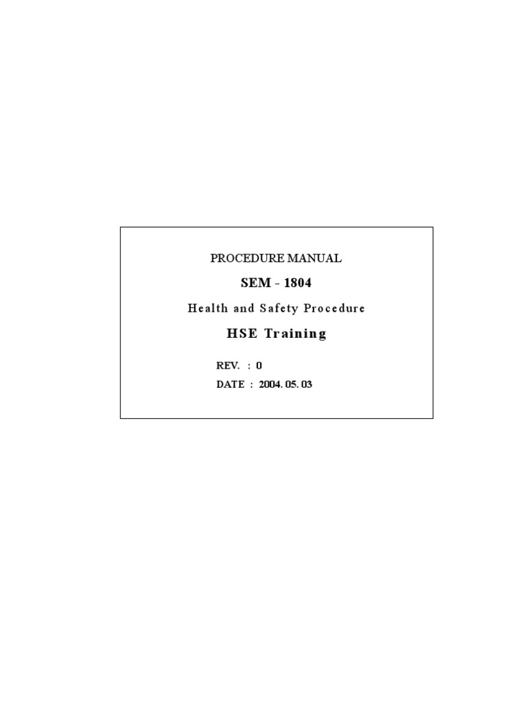 HSE Training Procedure Manual | PDF | Competence (Human Resources ...