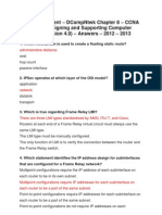 Take Assessment - Dcompntwk Chapter 8 - Ccna Discovery: Designing and Supporting Computer Networks (Version 4.0) - Answers - 2012 - 2013