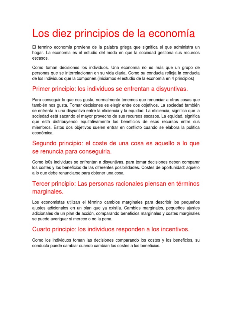 Los Diez Principios de La Economía | PDF | Inflación | Crecimiento ...