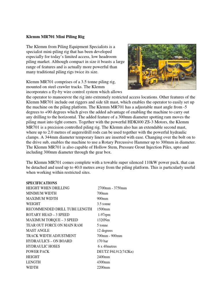 Micropiling Rig | PDF