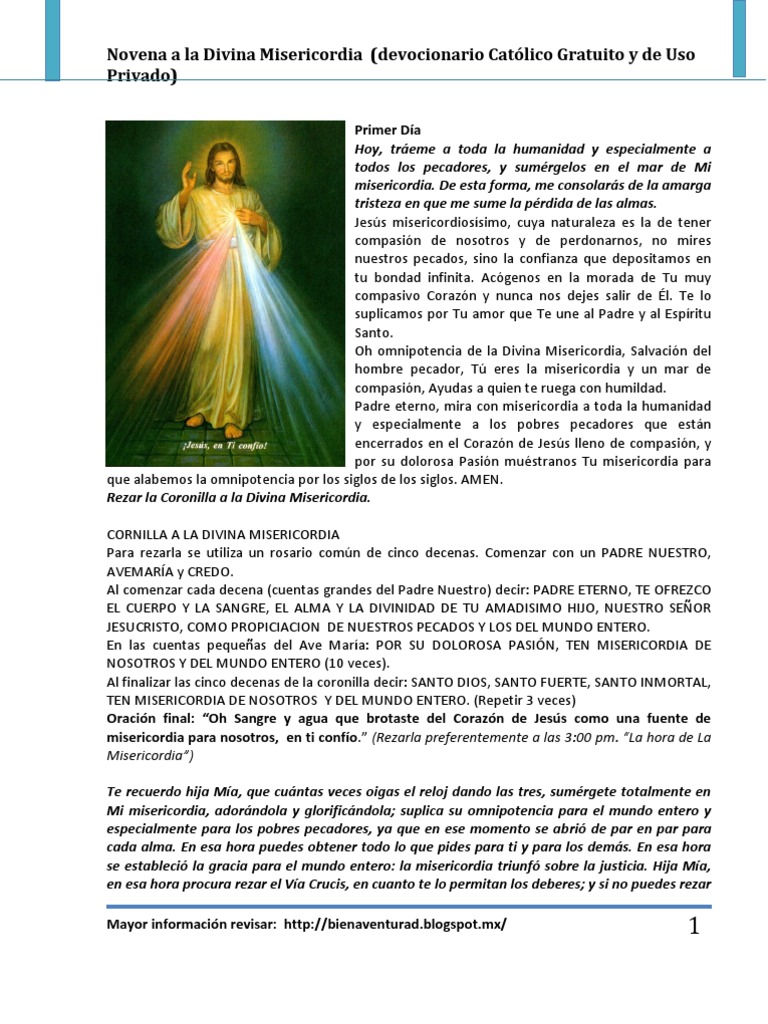 Novena de La Divina Misericordia | PDF | Purgatorio | Misericordia
