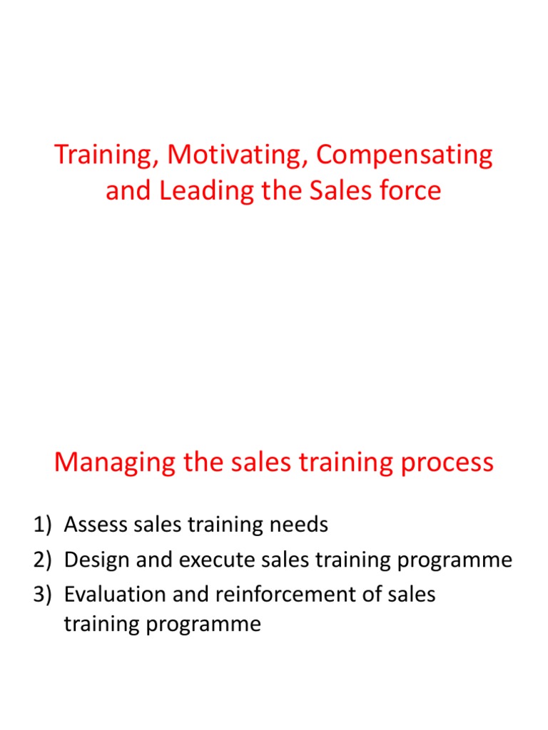 Sales Force Training and Motivation Guide | PDF | Motivation | Motivational
