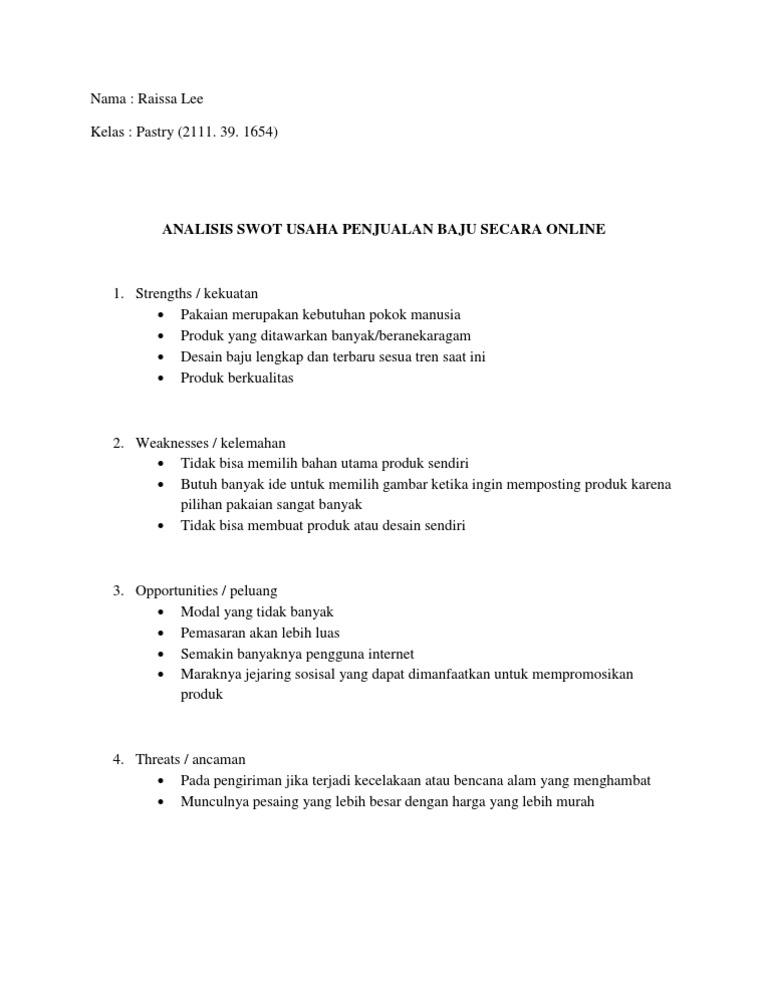 Analisis Swot