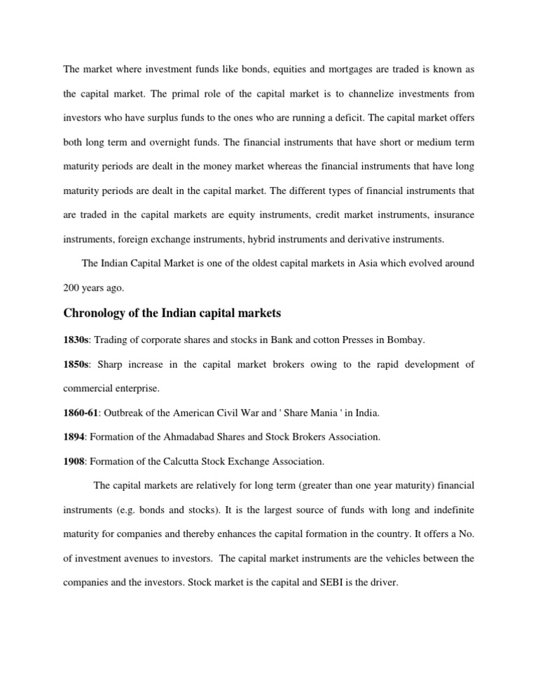 Overview of the Indian Capital Market | PDF | Business | Travel
