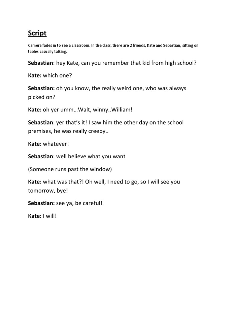 Classroom Conversation Script | PDF