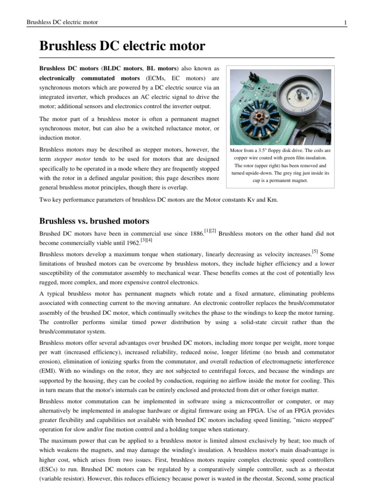 Overview of Brushless DC Motors | PDF | Electric Motor | Magnetic Devices