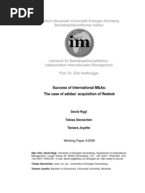 reebok and adidas case study answers