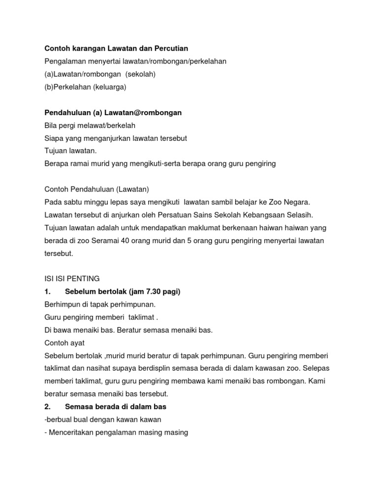 Contoh Surat Percutian Sekolah Ke Luar Negara