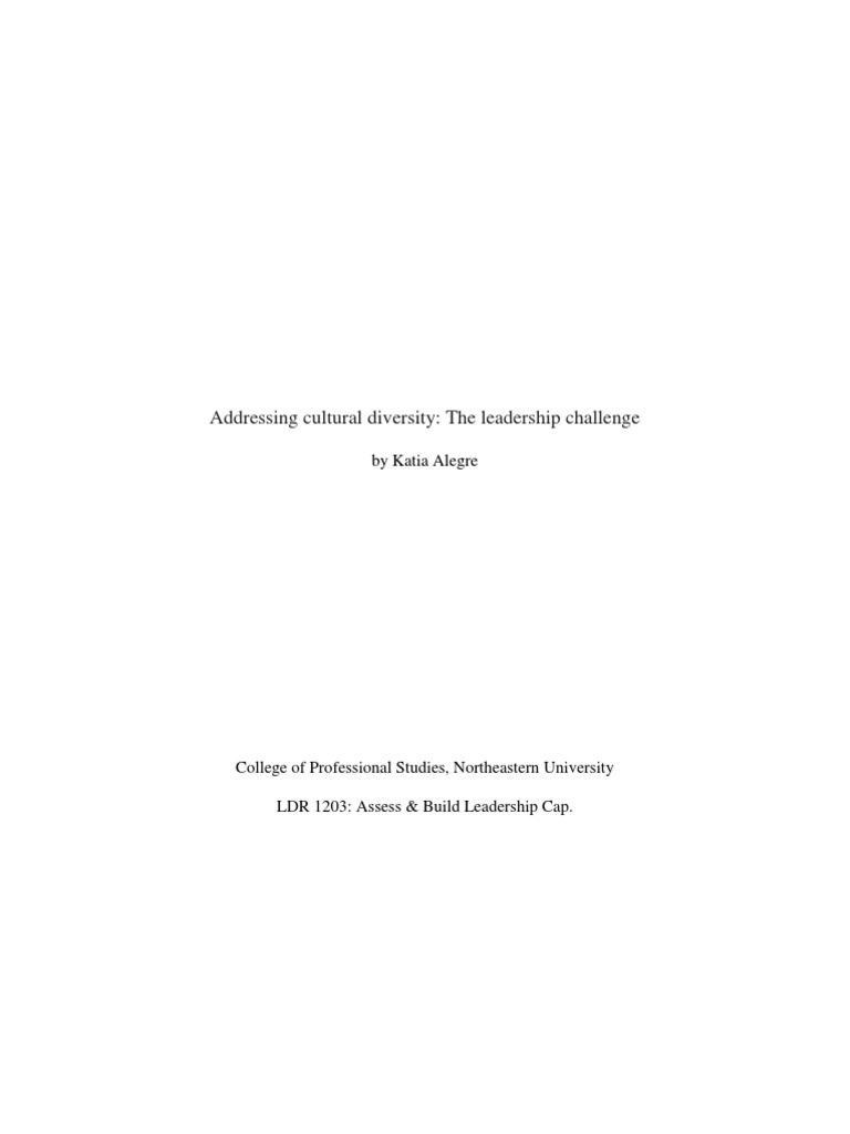 Managing Cultural Diversity in Leadership | PDF | Diversity (Business ...