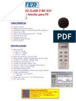 322 - Medidor de Sonido Clase 2 IEC 651 Con Datalogger e Inter