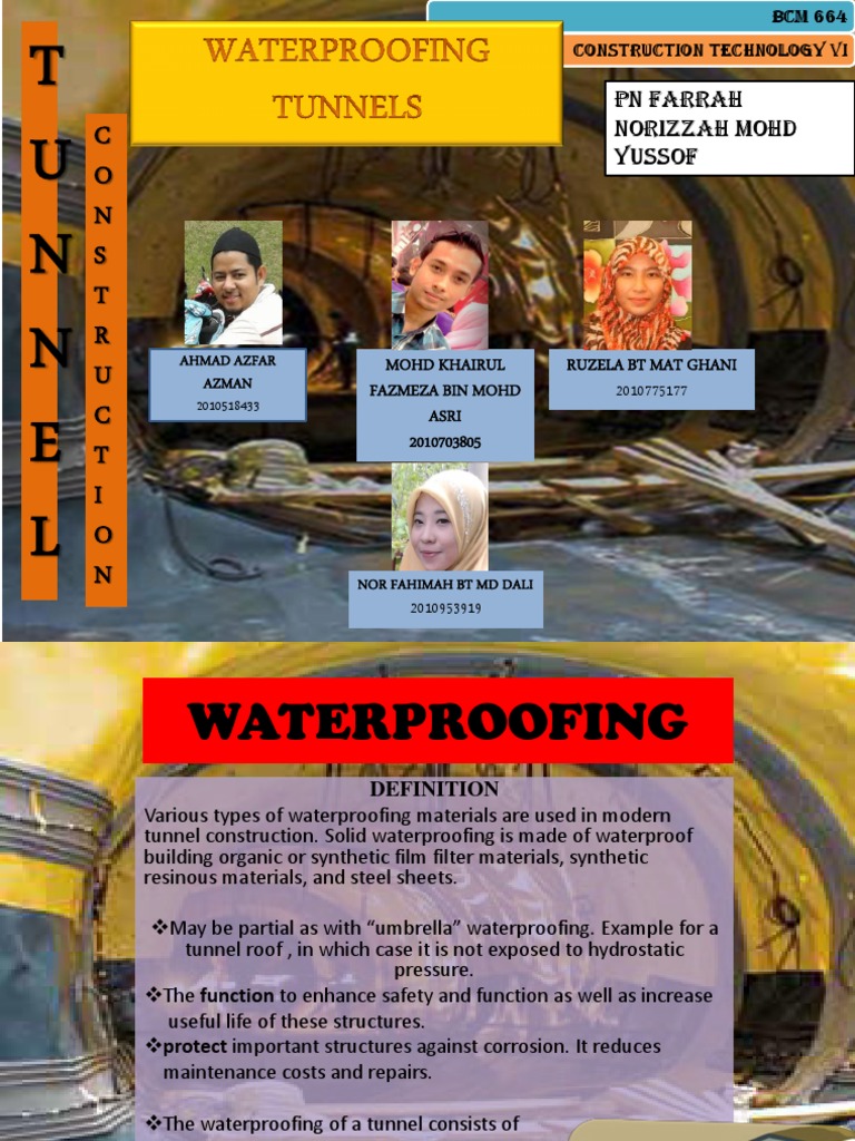 Tunnel Waterproofing Materials Overview | PDF | Polyvinyl Chloride ...