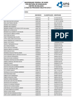 UFG Medicina Resultados Seleção 2012