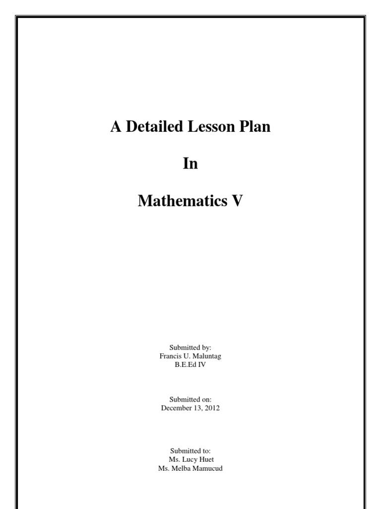 Grade 5 Multiplying Fractions Lesson Plan | PDF | Fraction (Mathematics ...