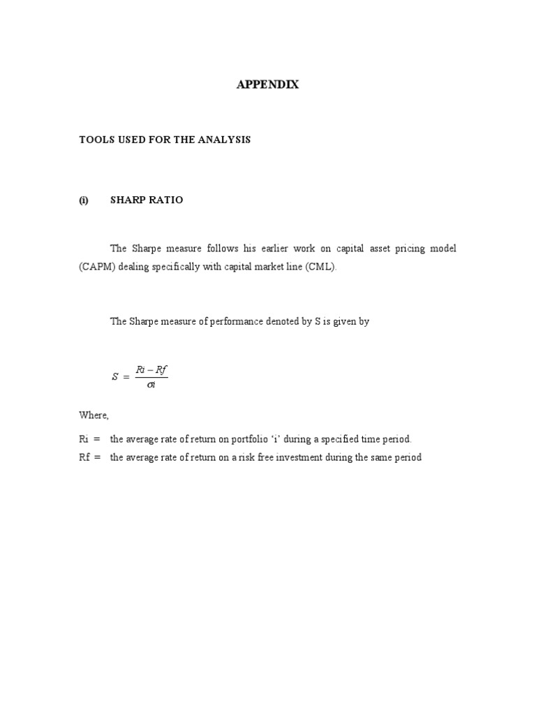 Portfolio Performance Measurement Tools | PDF