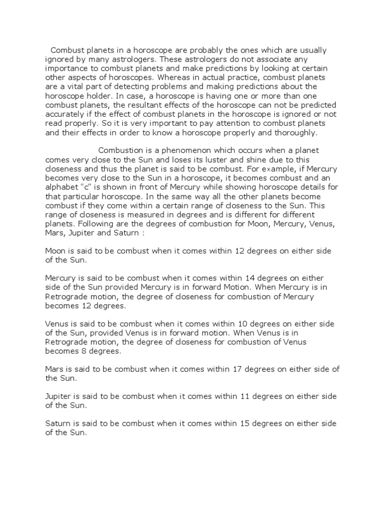 Combustion of Planets | PDF | Planets | Mercury (Planet)