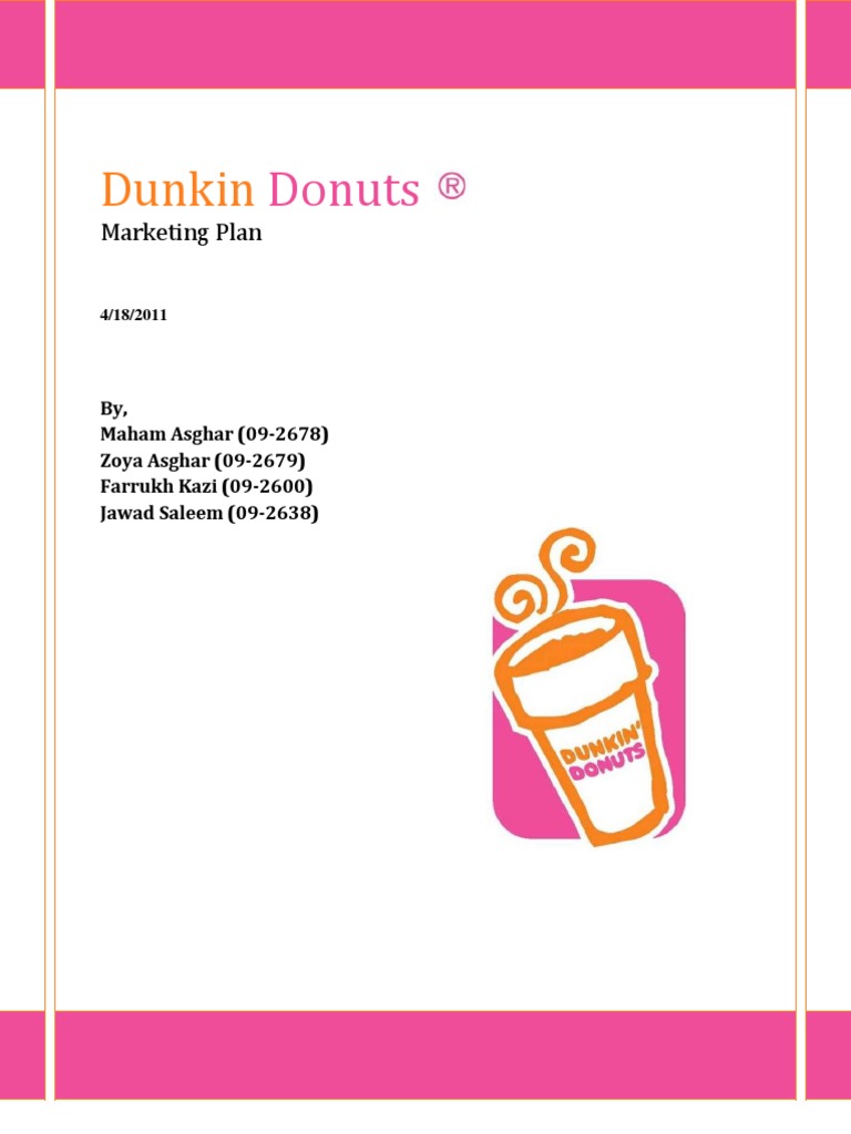 Dunkin Donuts Marketing Plan PDF Doughnut Brand