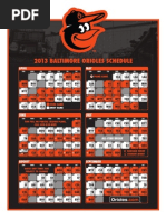 2013 Orioles Schedule