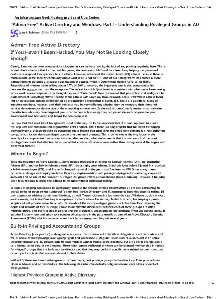 Understanding AD Privileged Groups | PDF | Active Directory | Superuser