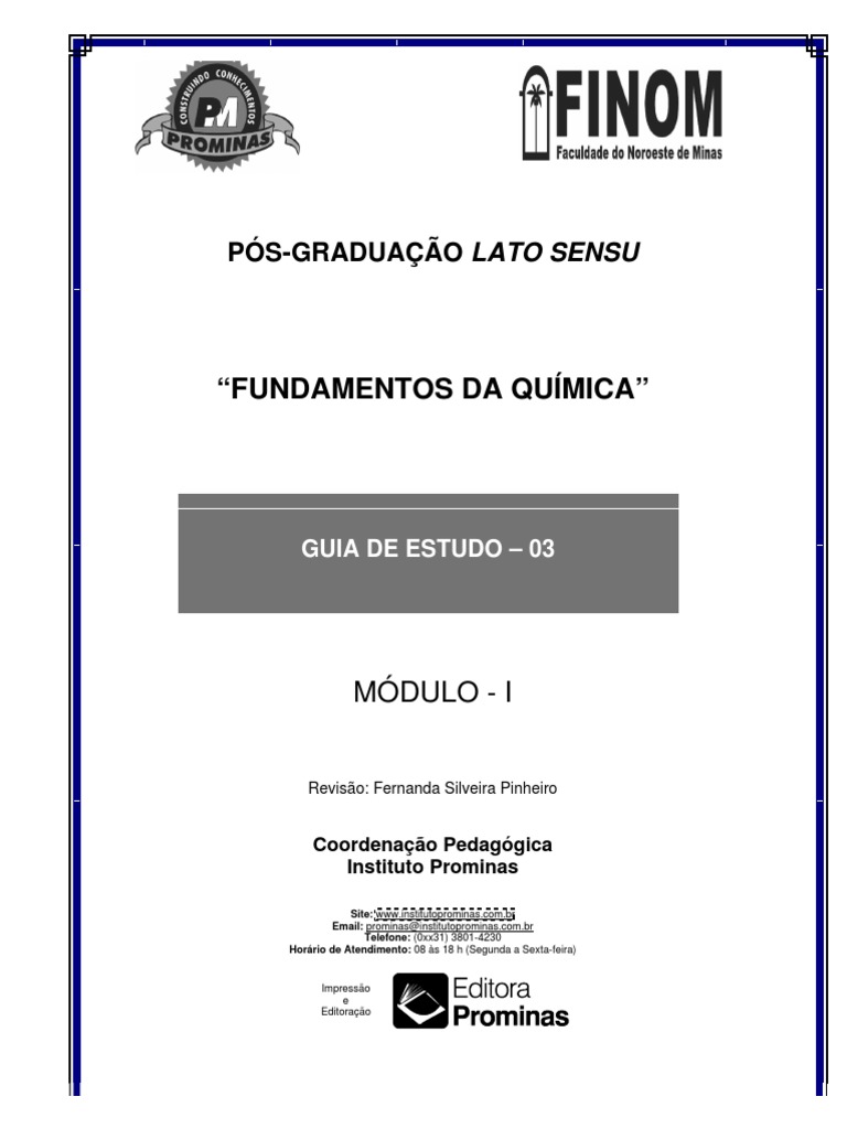 Fundamentos da Química: Guia de Estudo | PDF | Ligação química | Entalpia