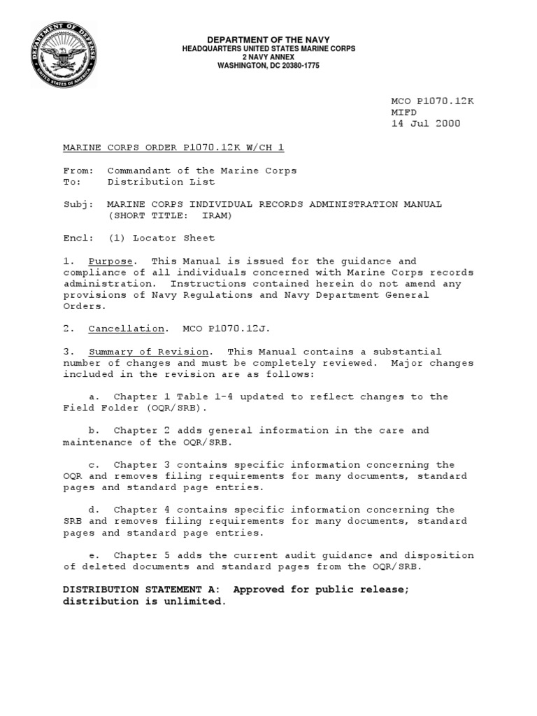 worksheet Counseling Worksheet Usmc mco p1070 12k w ch 1 pdf courts martial in the united states military discharge