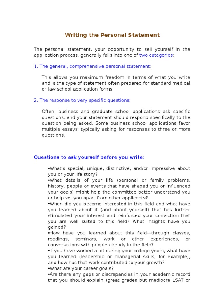 Crafting Effective Personal Statements | PDF | Doctor Of Philosophy ...