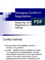 Bargaining, Conflict and Negotiations in Organizational Settings