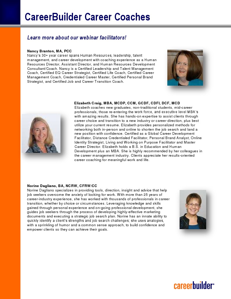 Career Coach Profiles and Expertise | PDF | Facilitator | Consultant