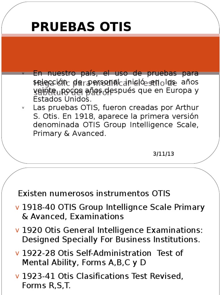 Pruebas Otis Curso Prueba (Evaluación) Sicología y