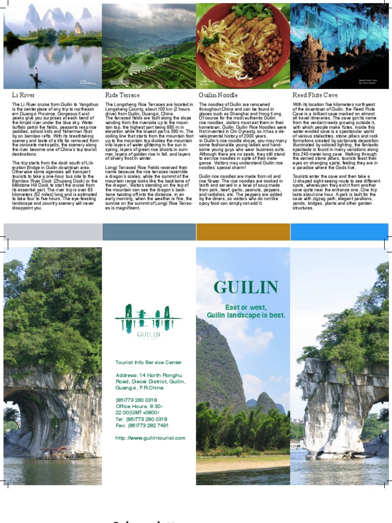 Li River Ride Terrace Guilin Noodle Reed Flute Cave PDF Cuisine Foods