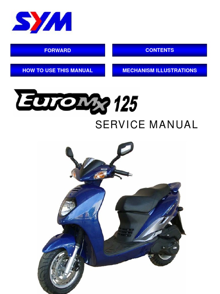 Sym Euro MX 125 (EN) | Carburetor | Motor Oil