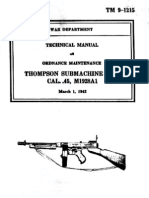 1942 US Army WWII Thompson Sub Machine Gun .45 14p.