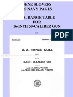 1944 US Navy WWII 16 Inch Gun Range Tables 72p.
