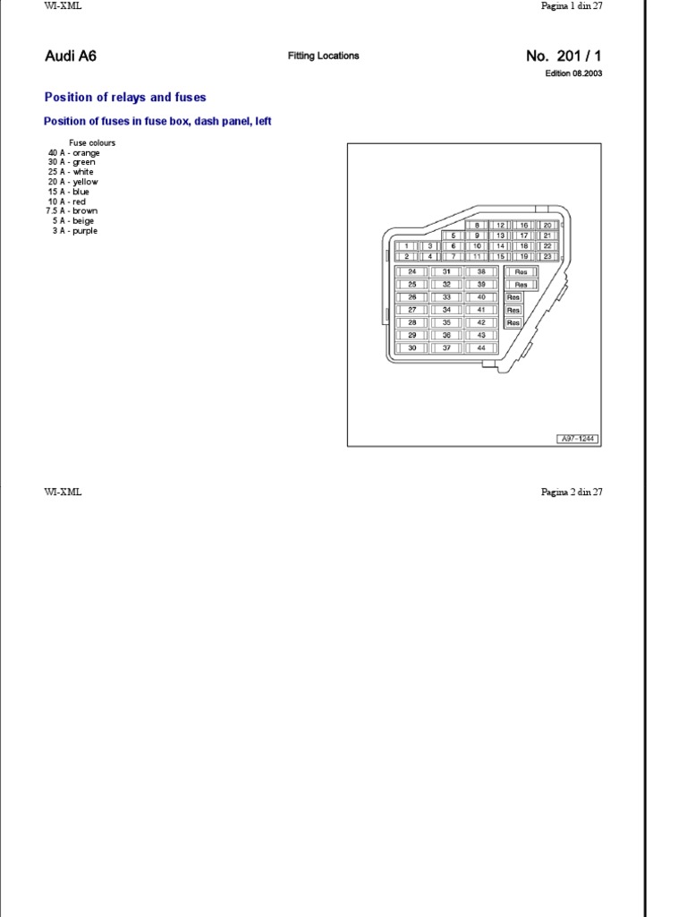 Audi A6 C6 Fuse Box Locations | PDF | Relay