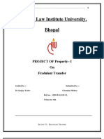 National Law Institute University, Bhopal: PROJECT OF Property - I On Fradulent Transfer