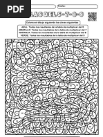 Tablas de multiplicar para colorear números