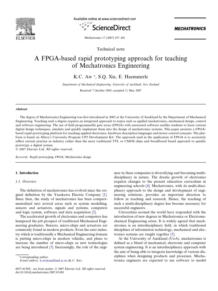 2007 A FPGA-Based Rapid Prototyping Approach For Teaching of ...