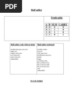 Half and Full Adder Implementation in Verilog (DSD)