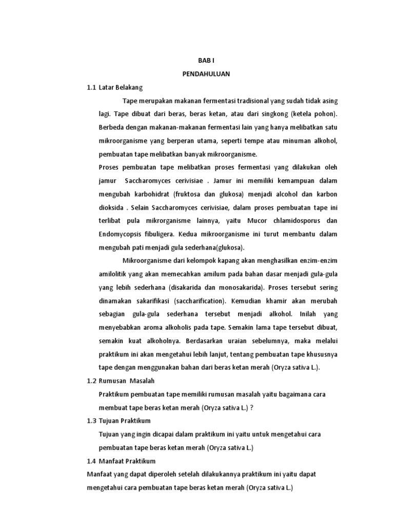 Laporan Pratikum Pembuatan Tape