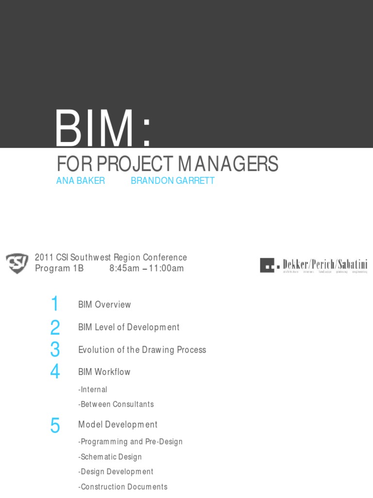 BIM Management for Project Managers | PDF | Building Information ...