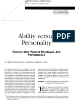 Ability Vs Personality in Employee Job Perf