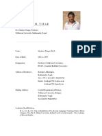 Bio data (Profile) of Shanker Thapa - Updated March 2013