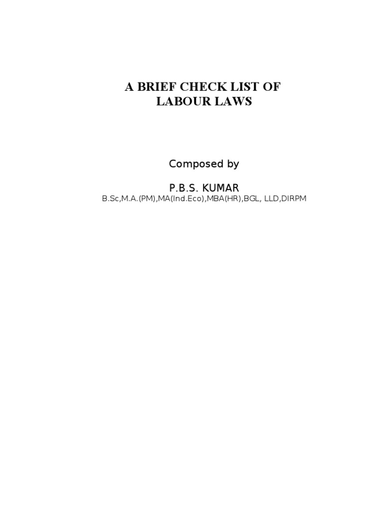 Labour Laws | PDF