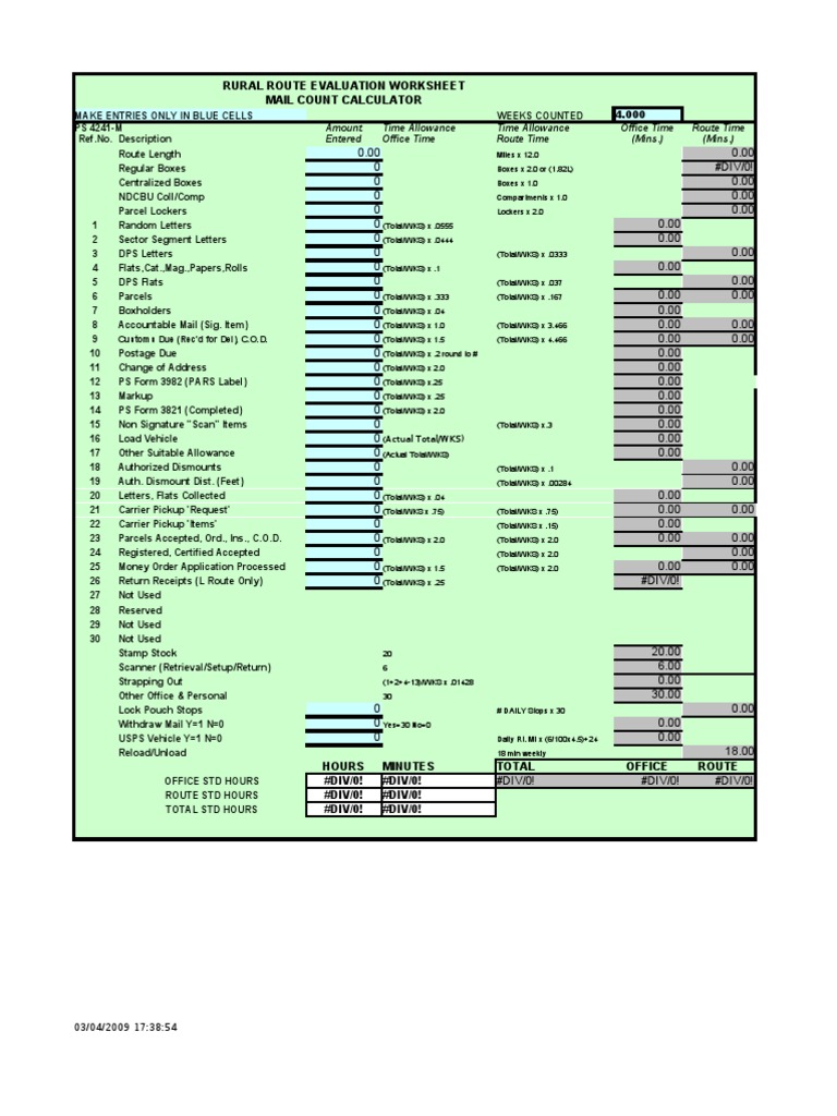 Mail Count Calculator - 2009 - FINAL | PDF | Postal System | Written ...