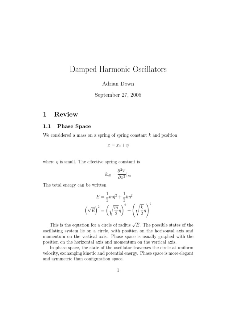 Damped Harmonic Oscillator Analysis | PDF | Mathematical Physics | Physics