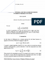 Parsevaus Integral and the Jacob! Expansions in Series of Bessel Funcyions