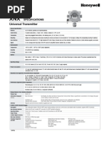 XNX Universal Gas TransmitterSpec Sheet Honeywell