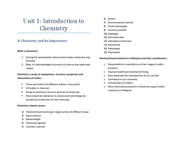 Introduction to Chemistry and Its Impact | PDF | Wellness