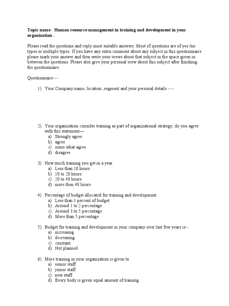 New Questionare 191 | PDF